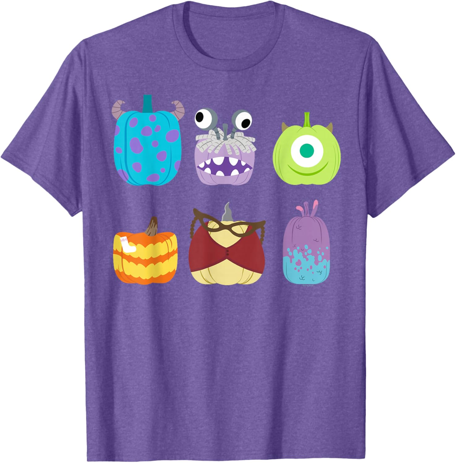 Disney Pixar Monsters Inc Halloween Pumpkin Grid T-Shirt for Kids and Adults - 6