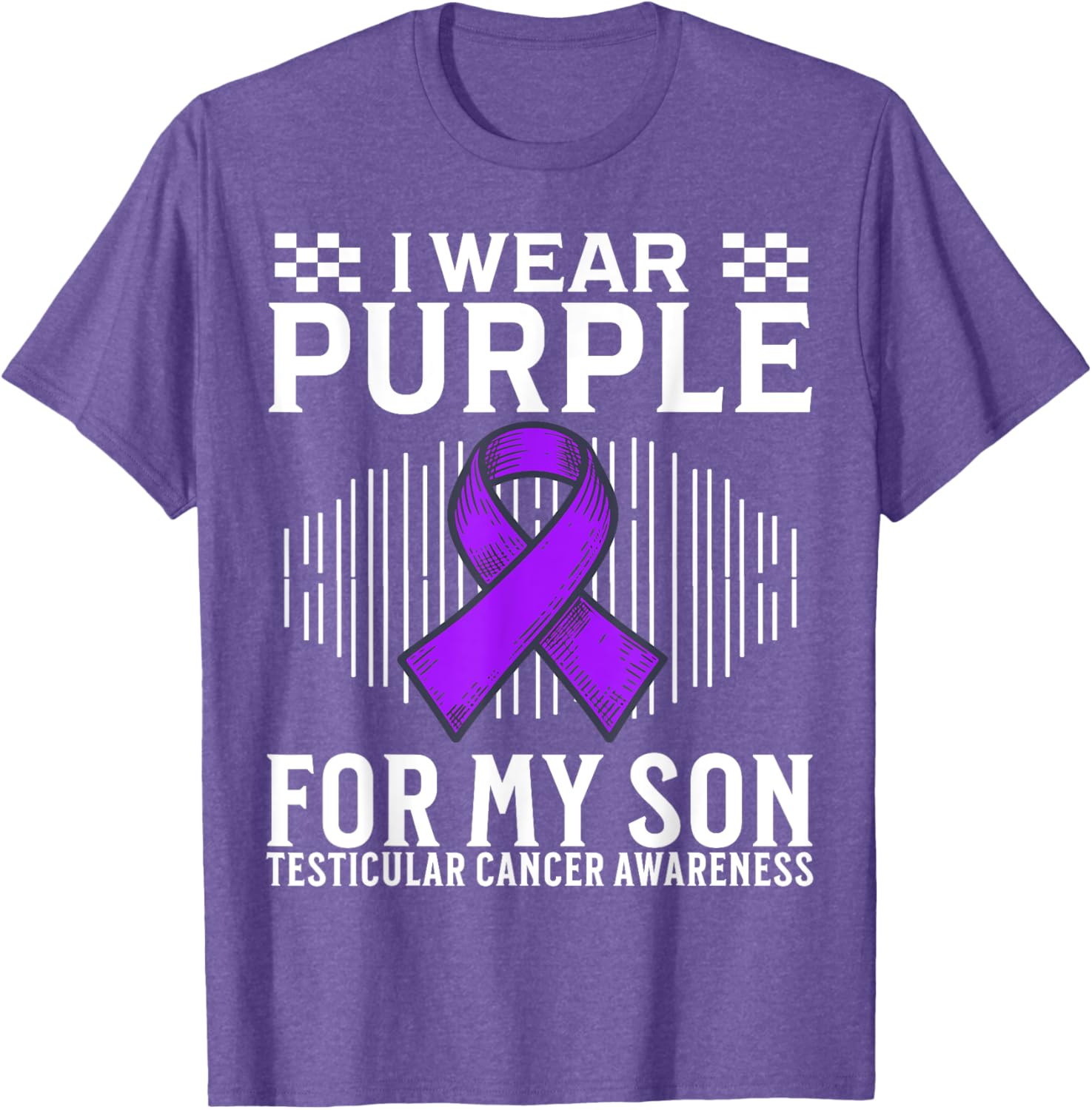 I Wear Purple For My Son Testicular Cancer Awareness T-Shirt for Parents - 2