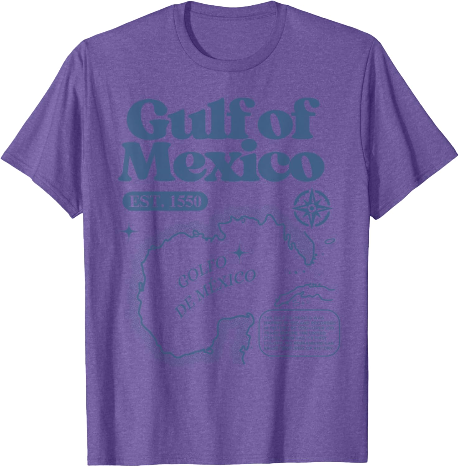 Vintage Gulf of Mexico 1550 Map T-Shirt for History Lovers - 13