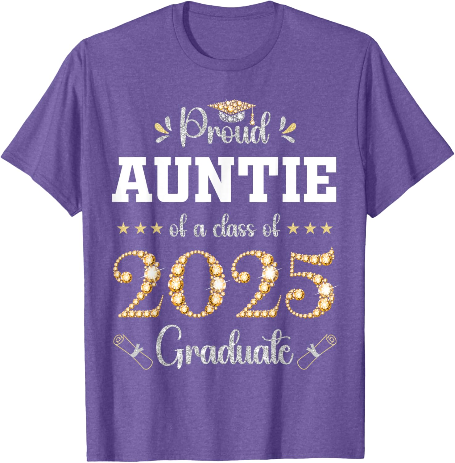 Proud Auntie of 2025 Graduate Graduation T-Shirt for Celebrating Achievements - 3