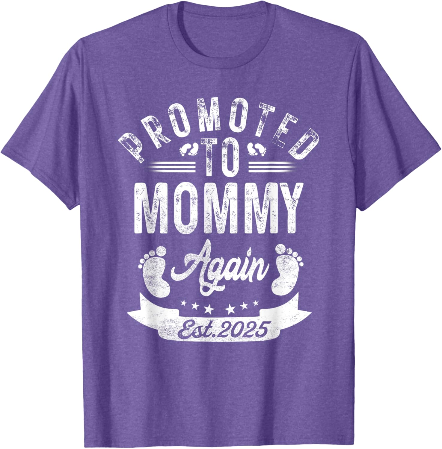 Promoted To Mommy Again EST 2025 Cute Pregnancy Announcement T-Shirt - 5