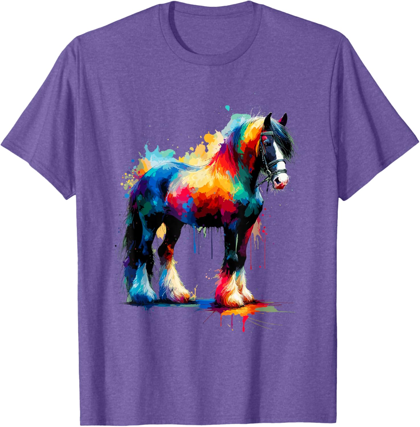 Splash Art Gypsy Vanner Horse T-Shirt for Equestrian Lovers - 11