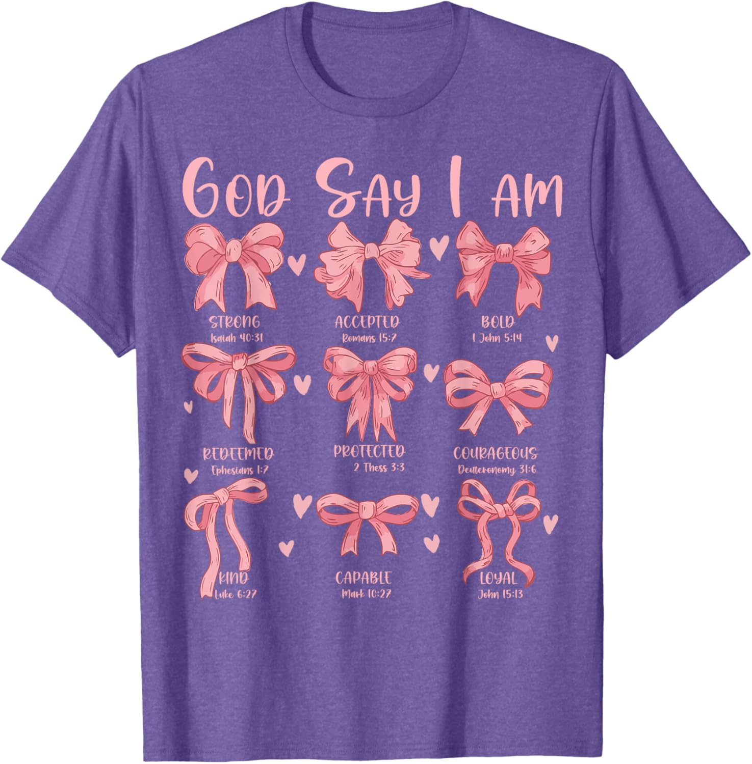 Cute Coquette Bow Christian Girls T-Shirt with Jesus for Church Wear - 11