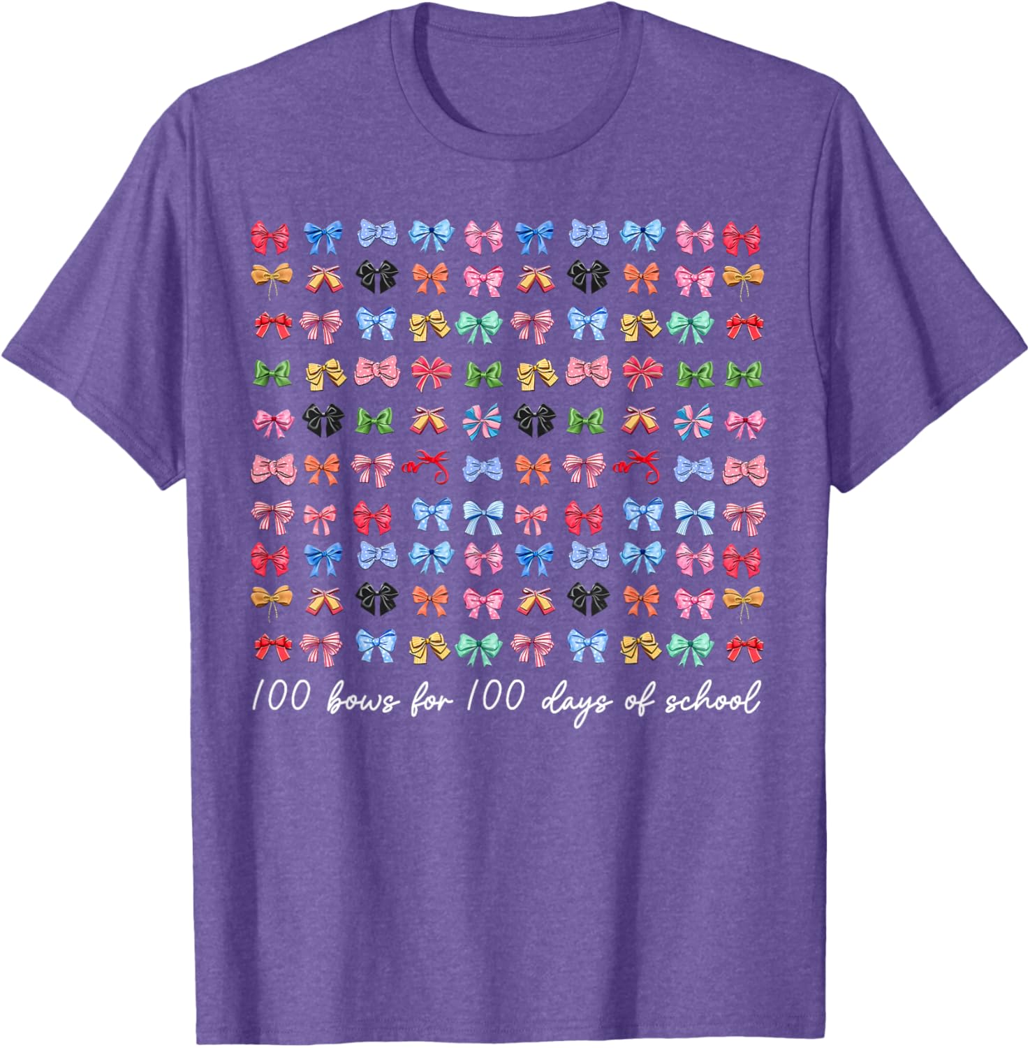 100 Bows For 100 Days Of School T-Shirt for Teachers and Kids - 13