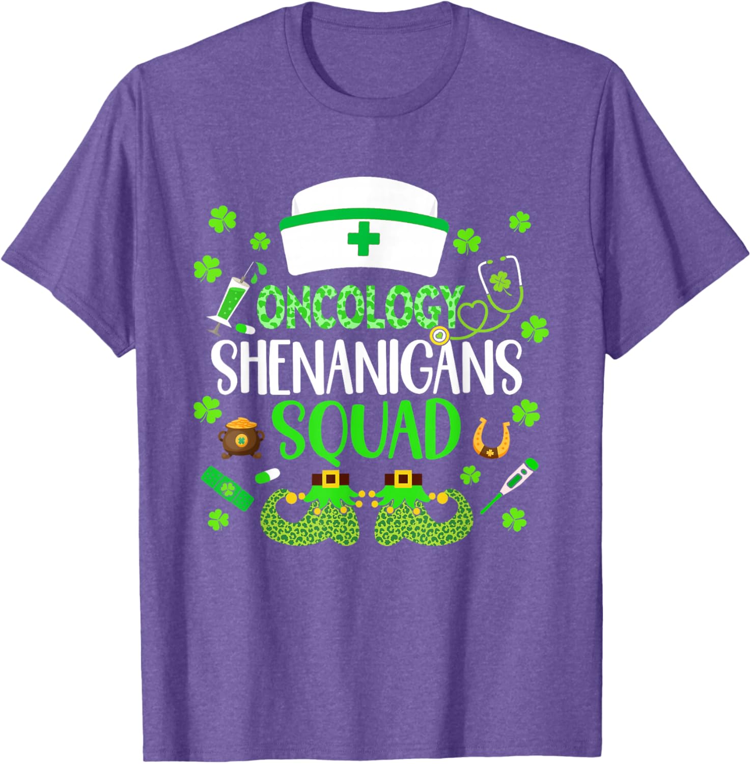 Oncology Nurse St Patricks Day Scrub T-Shirt Fun Crew Design - 11