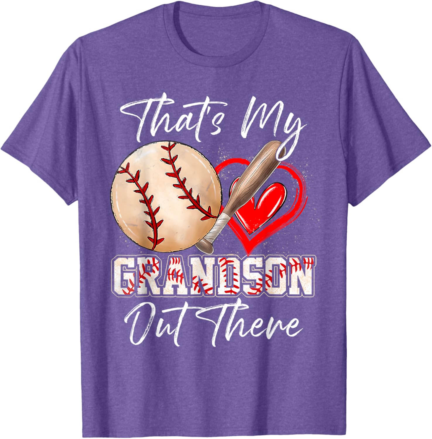 Funny That's My Grandson Out There Baseball T-Shirt for Grandparents - 2