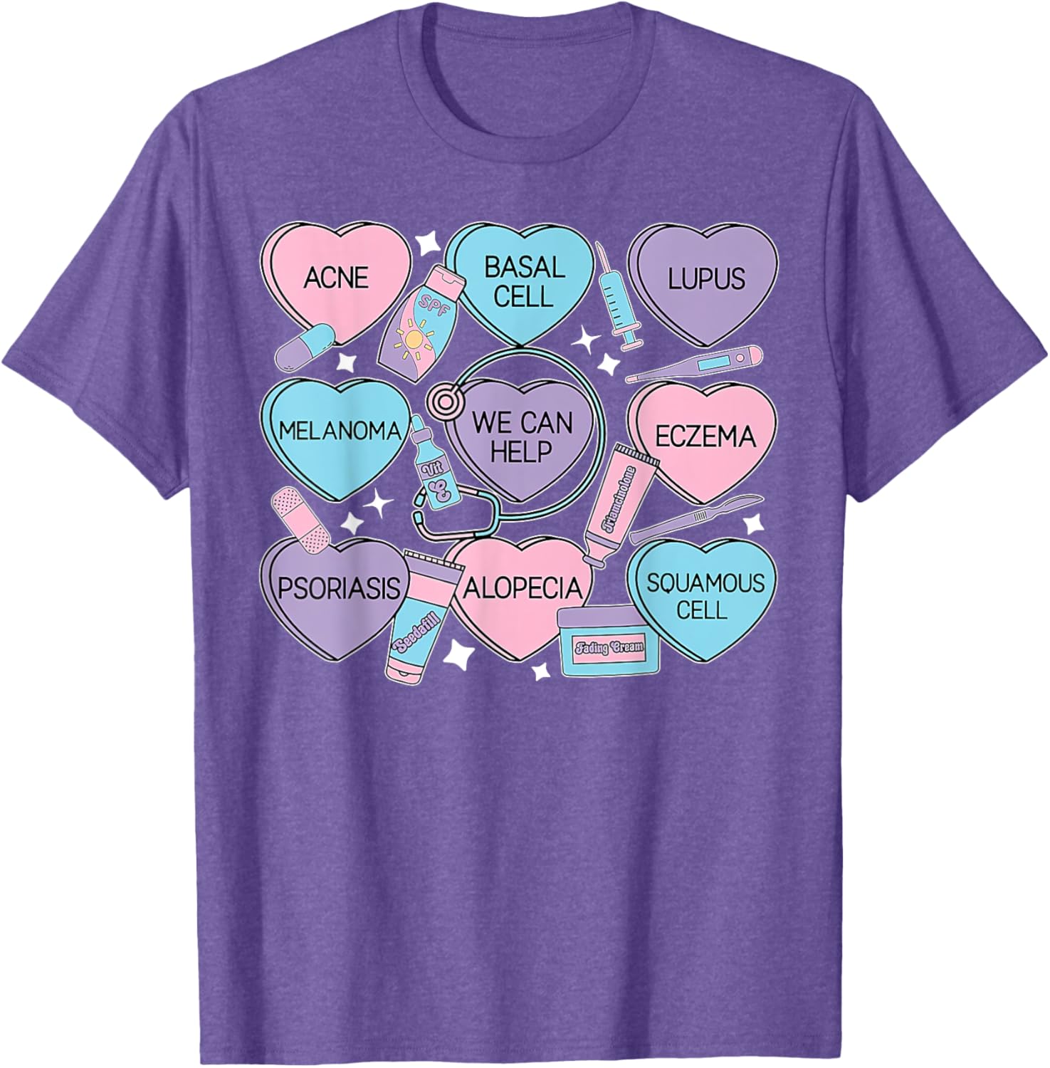 Retro Dermatology Candy Heart Shirt for Valentine's Day Gifts - 6