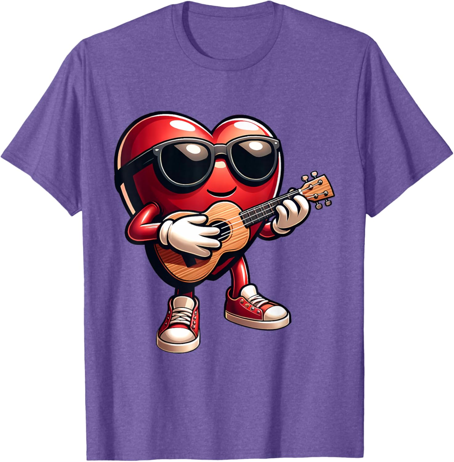 Heart Ukulele Love T-Shirt for Musicians Perfect for Valentine's Day - 2
