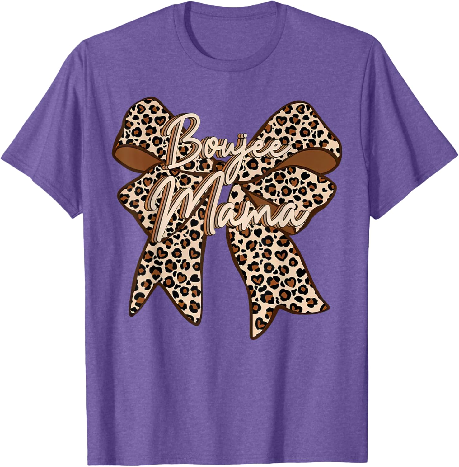 Boujee Mama Leopard Coquette Bow T-Shirt for Stylish Moms on Mother's Day - 26