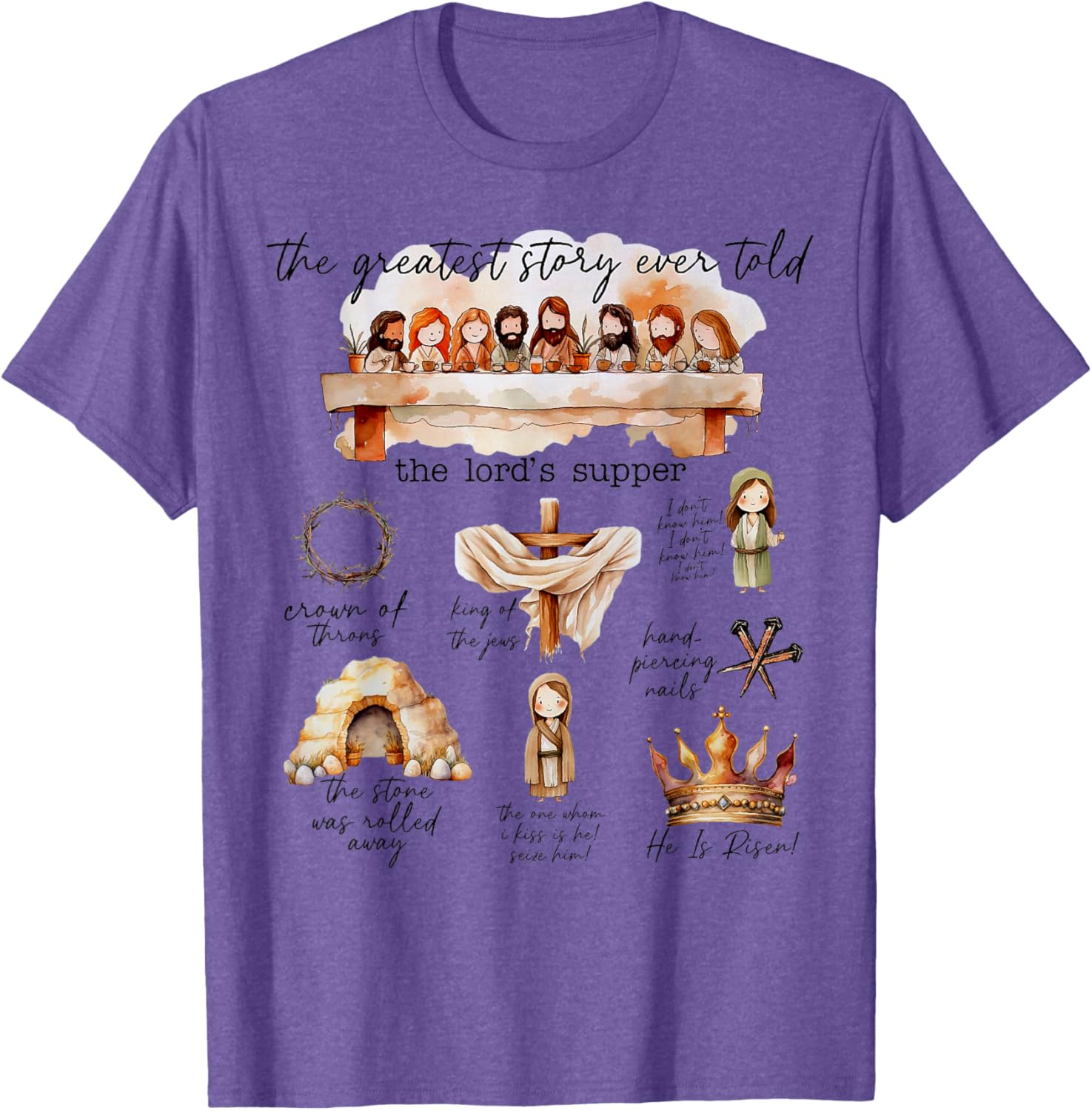 Easter Story T-Shirt The Greatest Story Ever Told for Christian Celebrations - 2