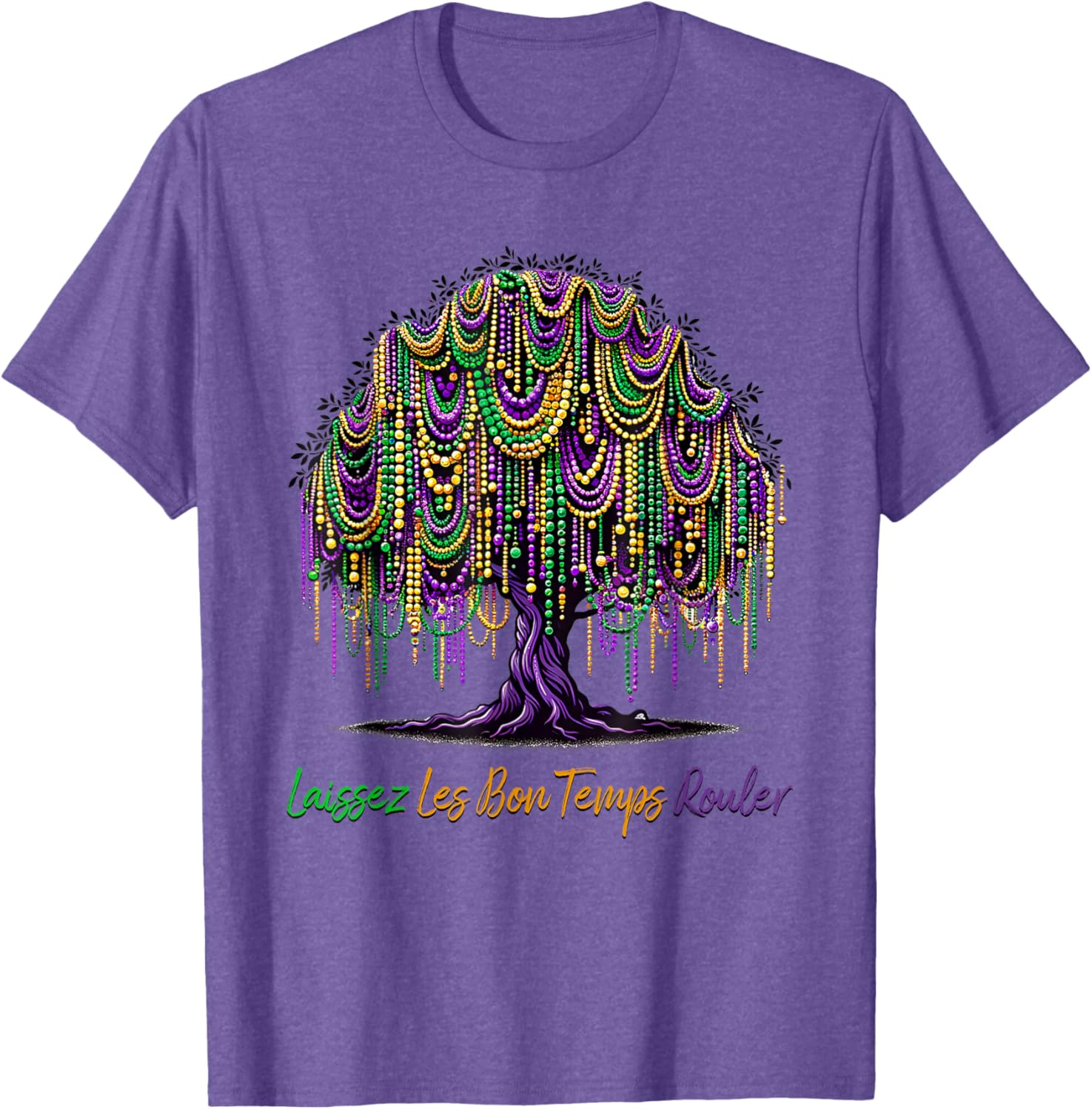 Laissez Les Bon Temps Rouler Mardi Gras Tree Beads T-Shirt for Festive Fun - 1