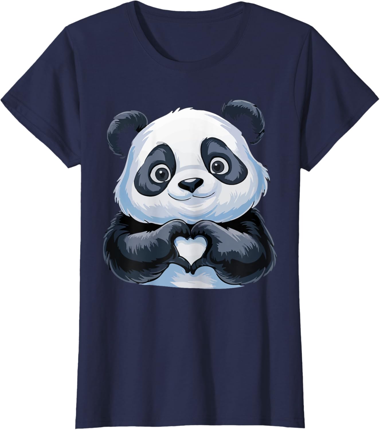 Cute Panda Love Heart T-Shirt for Women - Adorable Panda Bear Clothing - 1