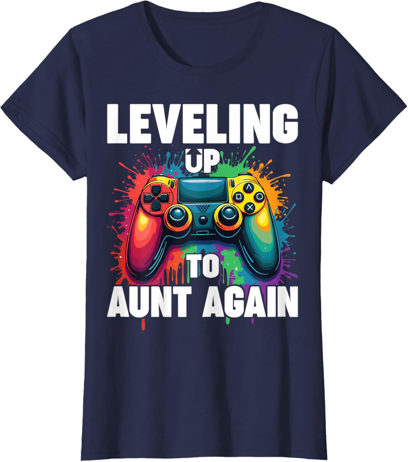 Promoted to Auntie Gender Reveal T-Shirt Leveling Up to Aunt Again - 1