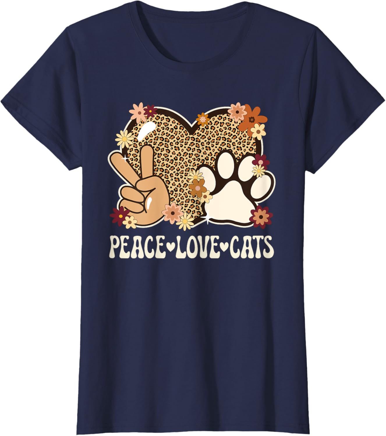 Cute Cat Lover T-Shirt with Leopard Print for Stylish Women - 9