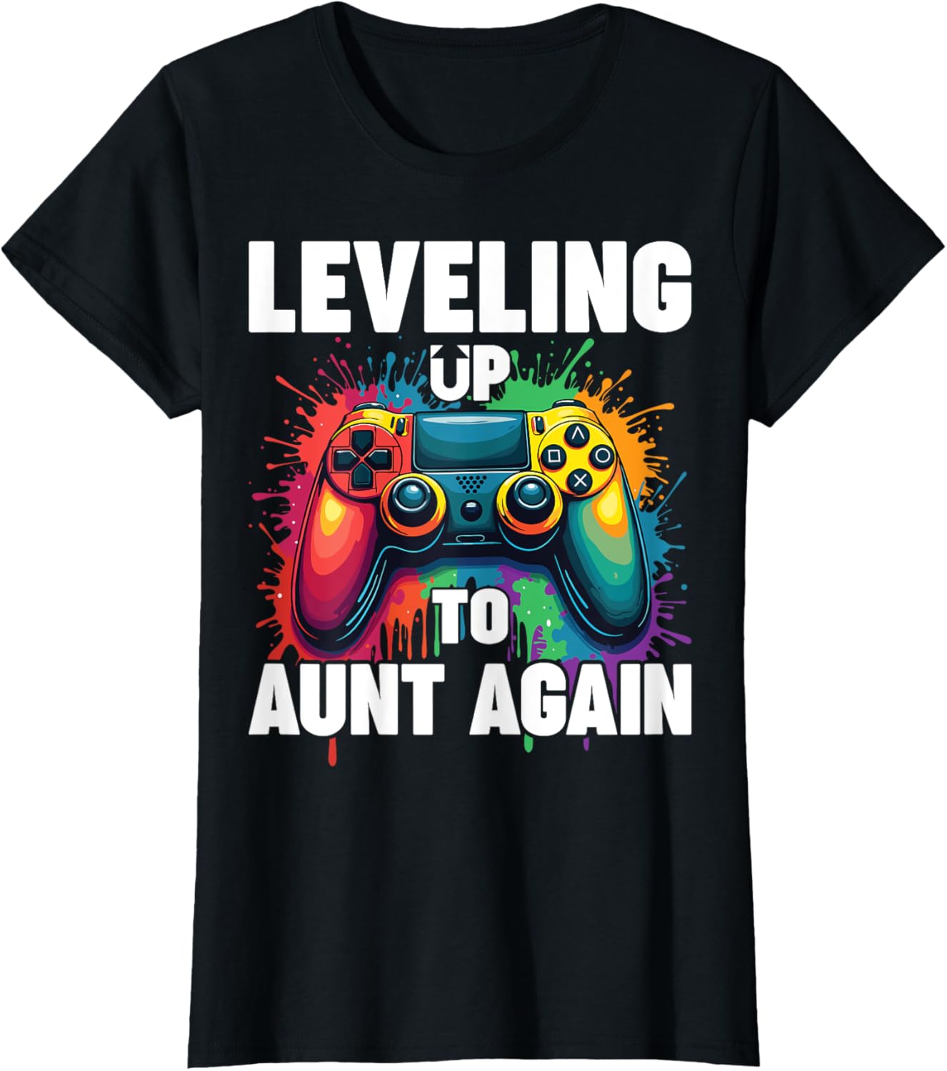 Promoted to Auntie Gender Reveal T-Shirt Leveling Up to Aunt Again - 17