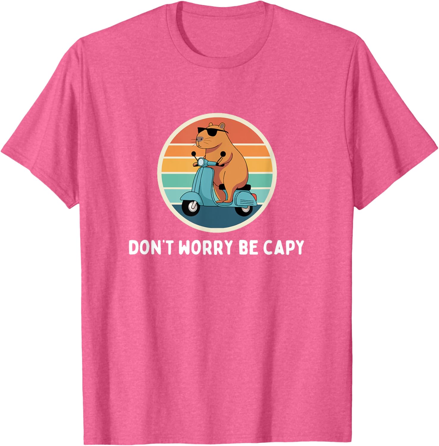 Funny Capybara T-Shirt Don't Worry Be Capy Cute Rodent Apparel - 6