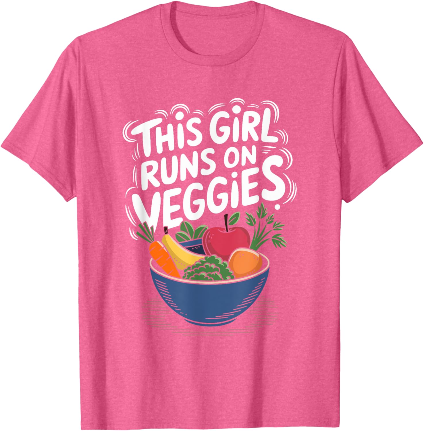 This Girl Runs On Veggies Vegan T-Shirt for Plant Based Food Lovers - 11