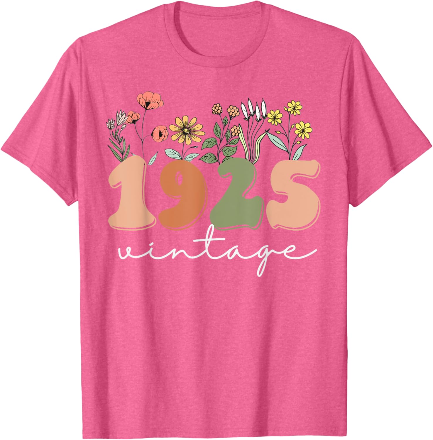 100 Years Old Vintage 1925 Wildflower Women's 100th Birthday T-Shirt - 21
