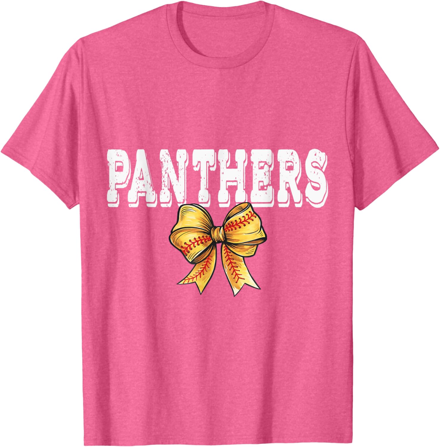 Coquette Panther Softball Game Day Bow T-Shirt for Team Spirit and Style - 25