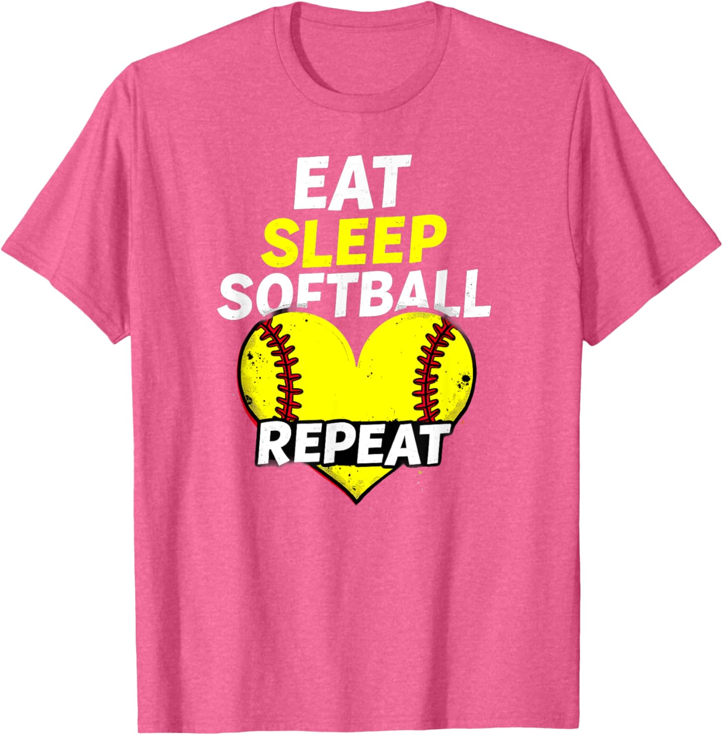 Eat Sleep Softball Repeat Girls T-Shirt Fun Sports Apparel for Fans - 10