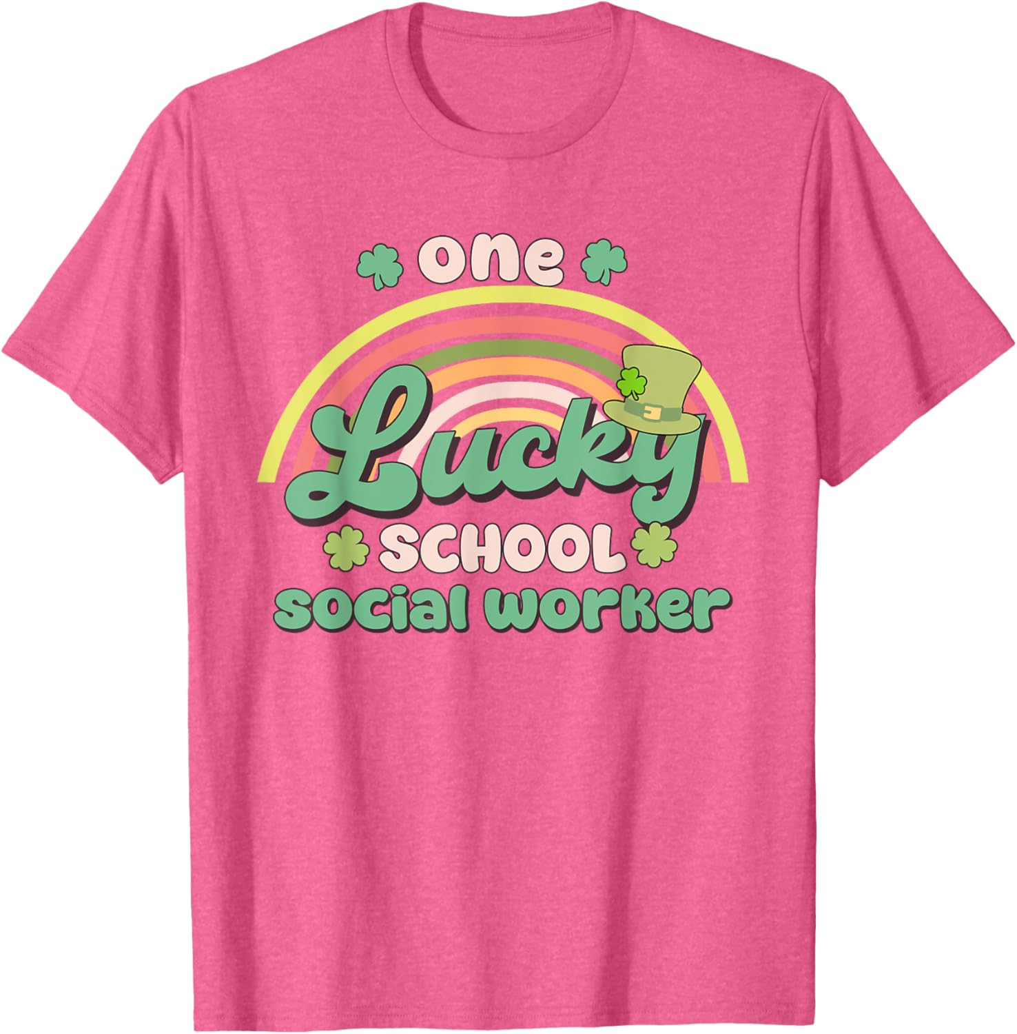 One Lucky School Social Worker St Patricks Day T-Shirt for Fun Celebration - 13