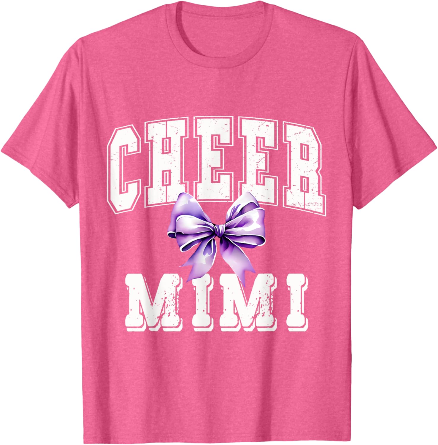 Cheer MIMI Coquette Purple Bow Cheerleader T-Shirt for Stylish Fans - 23