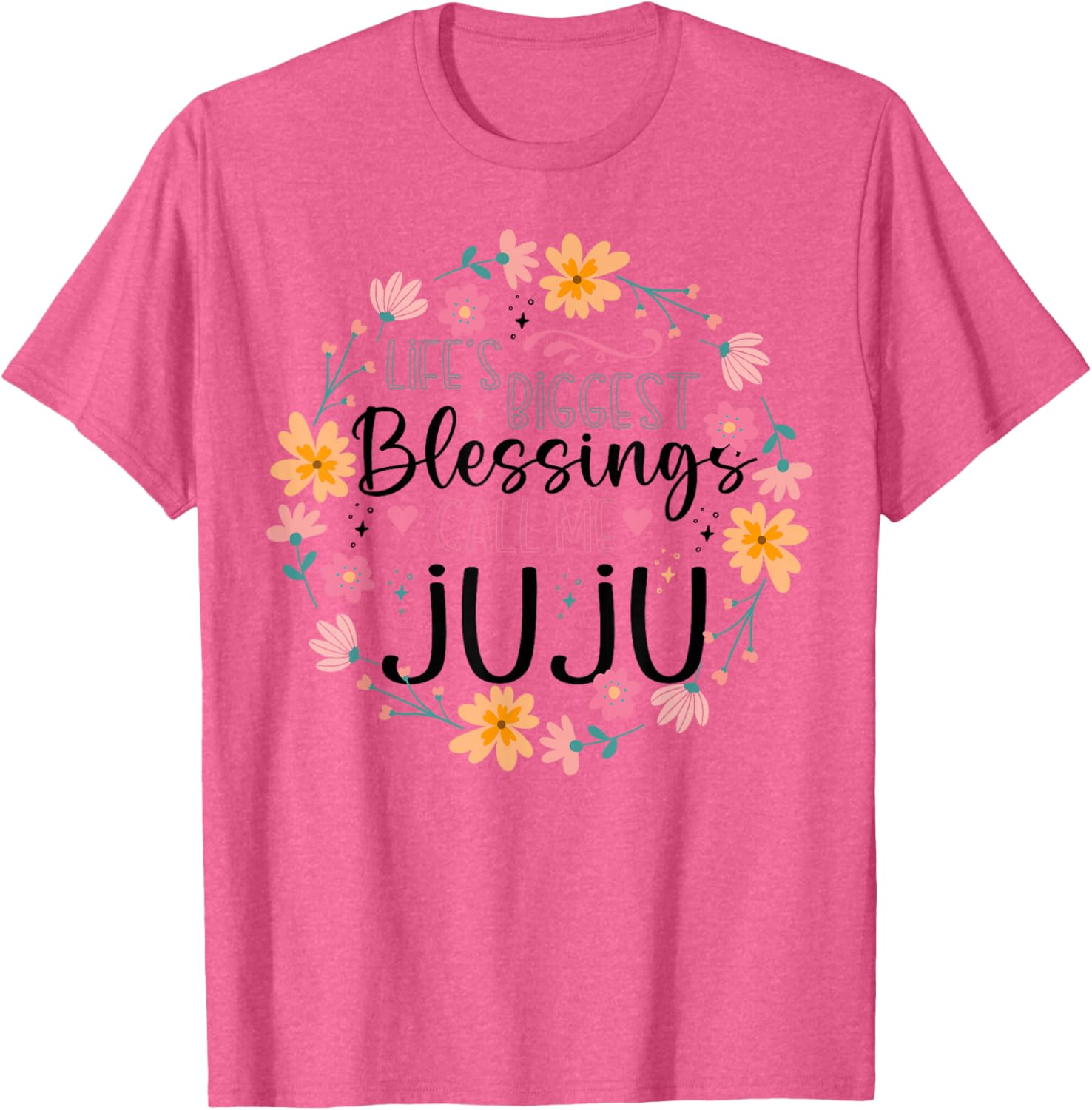 Floral Grandma T-Shirt Life's Greatest Blessings Call Me Juju Gift - 8