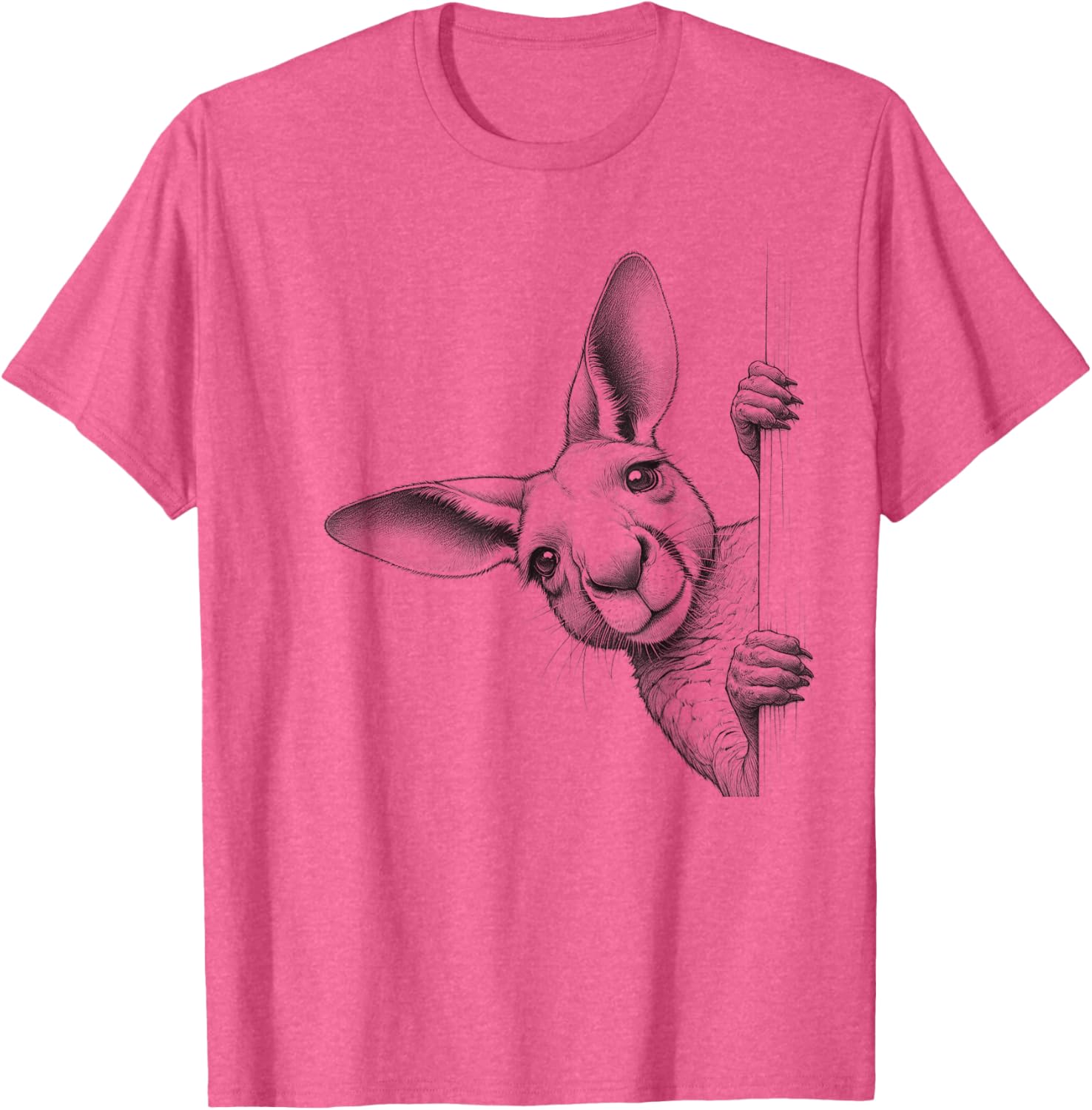 Funny Peeking Kangaroo T-Shirt for Adults and Kids - Playful Design - 7