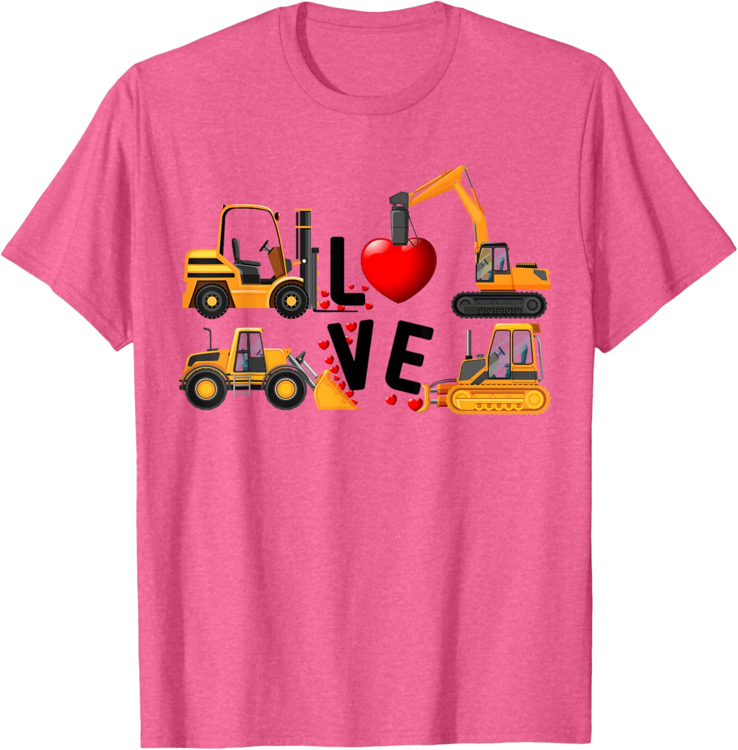 Cute Excavator Hearts Valentine's Day T-Shirt for Boys - Fun and Stylish! - 2