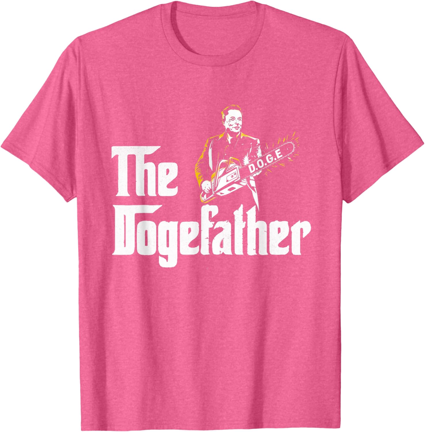 Funny DOGE D.O.G.E Father's Day T-Shirt with Chainsaw Design for Men - 14