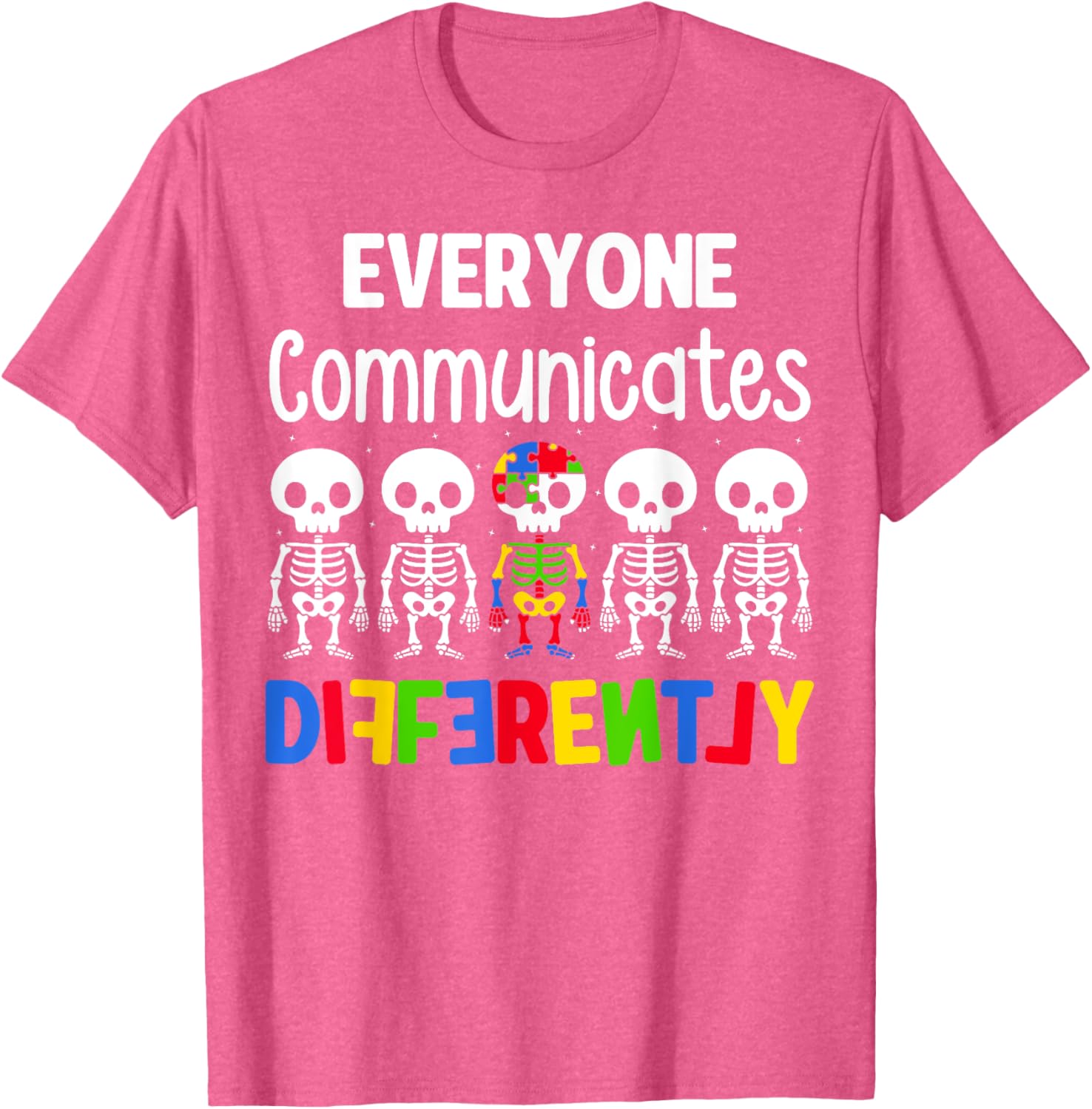 Everyone Communicates Differently Autism T-Shirt for Kids Fun and Inclusive - 3