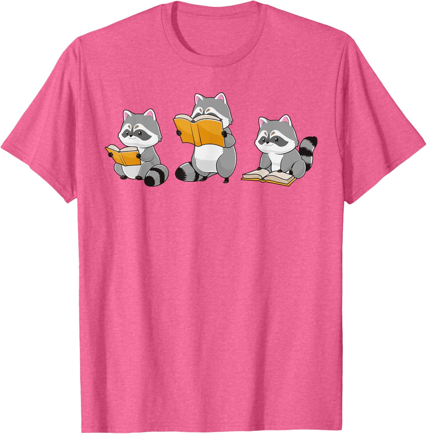 Cute Raccoon Reading Books T-Shirt for Book Lovers and Bookworms - 10