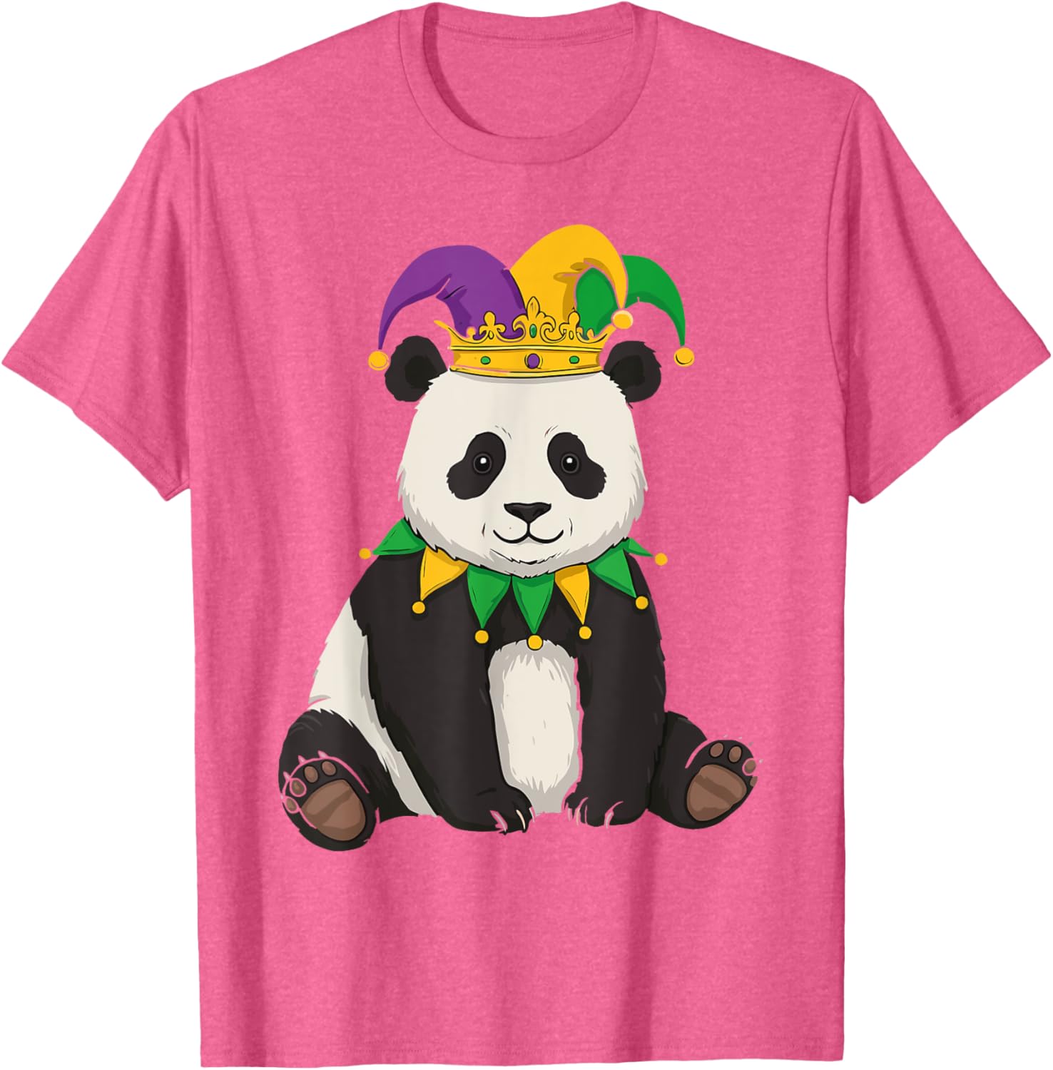 Funny Panda Mardi Gras Jester Hat Tee Cute Gift T-Shirt for All Ages - 6