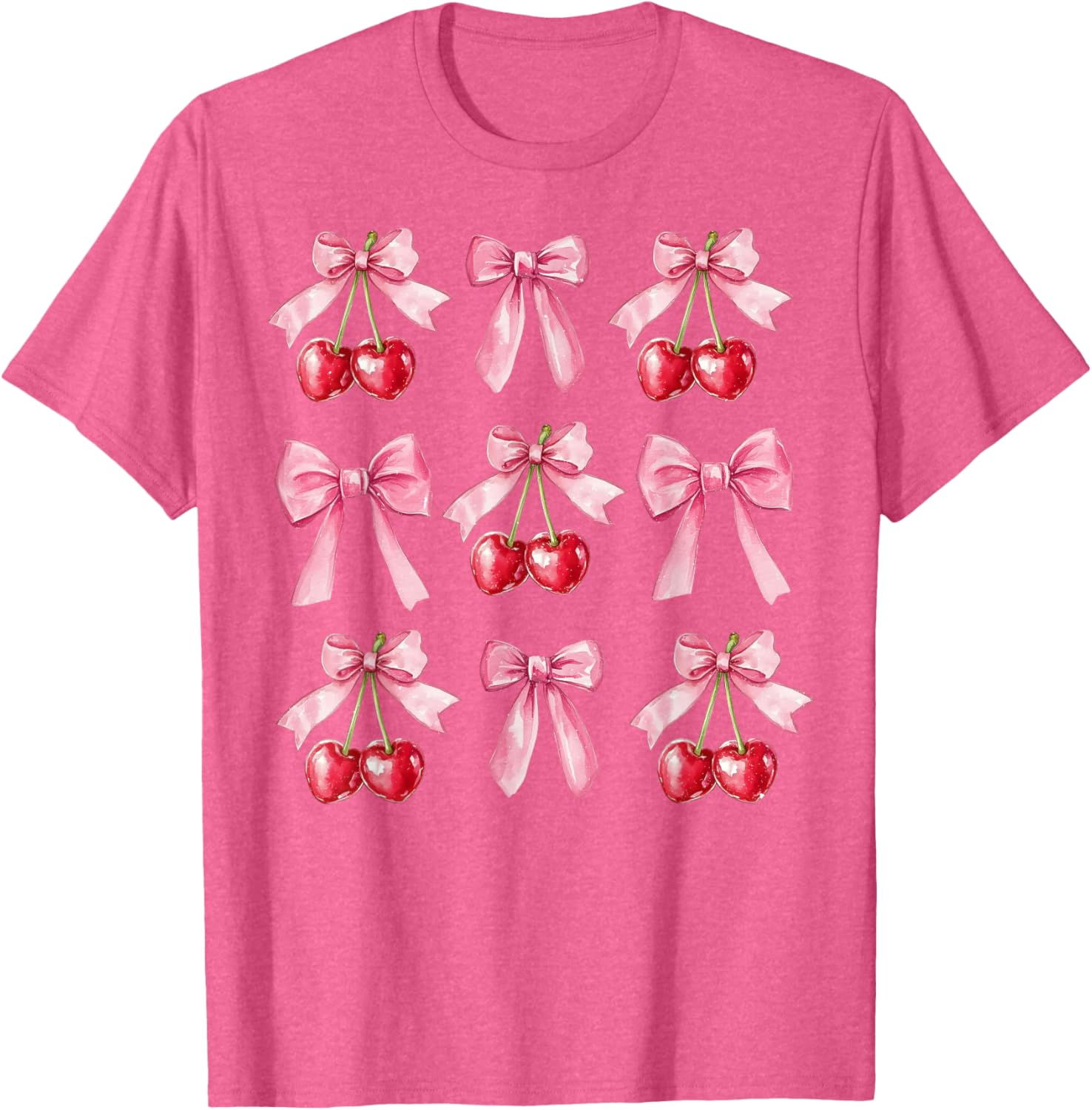 Cute Pink Coquette Bow Cherry Valentine's Day Sweater for Women and Girls - 12