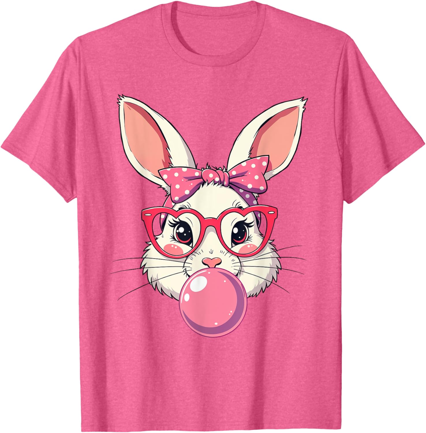 Cute Bunny Face Bow T-Shirt for Easter Fun - Kids and Adults Available - 17