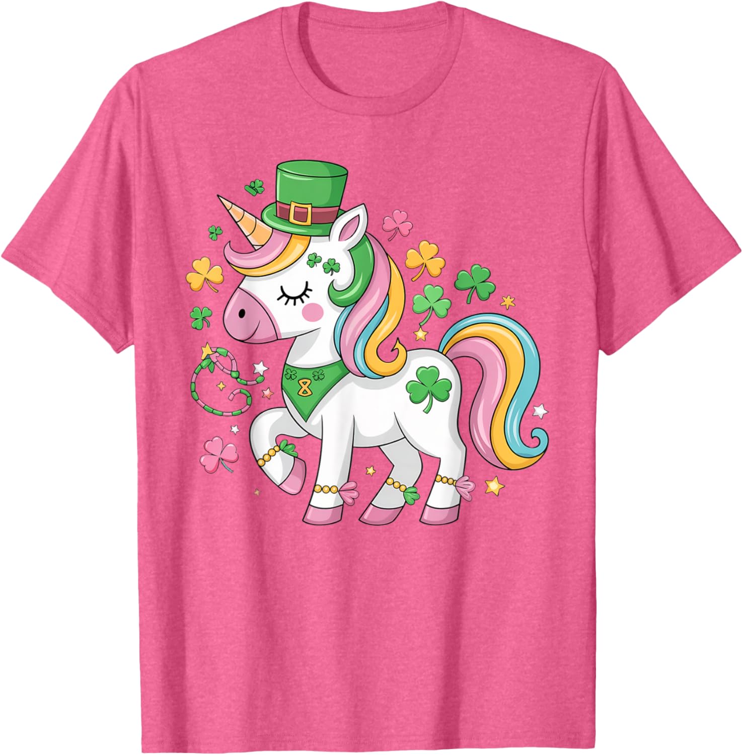Cute Girls St Patricks Day Unicorn Shamrock Lepricorn T-Shirt for Kids - 10