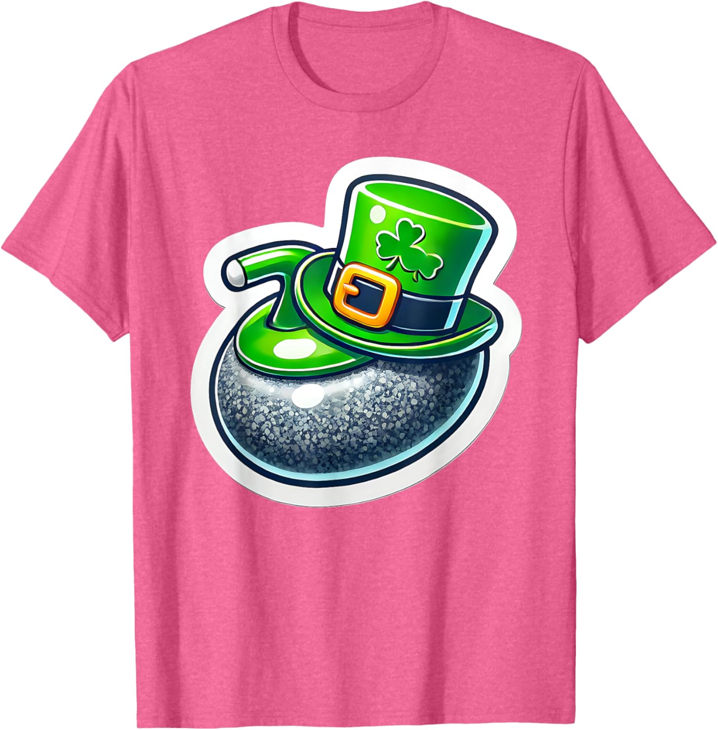 St. Patrick's Day Curling Stone Hat Irish Spirit Funny T-Shirt for Fun - 21