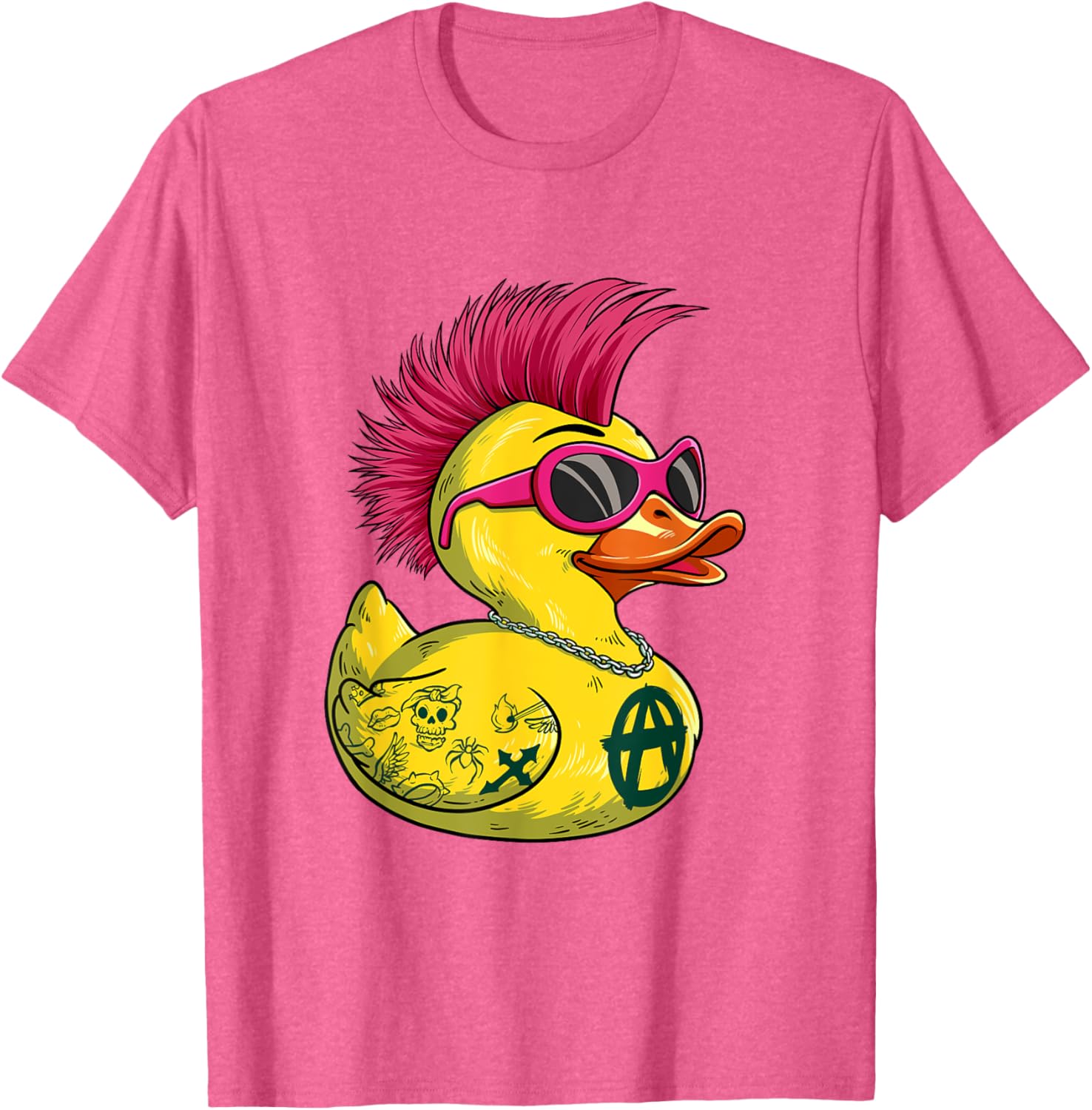 Punk Duck Rocker T-Shirt for Bold Style Lovers - Unique Fashion Statement - 1