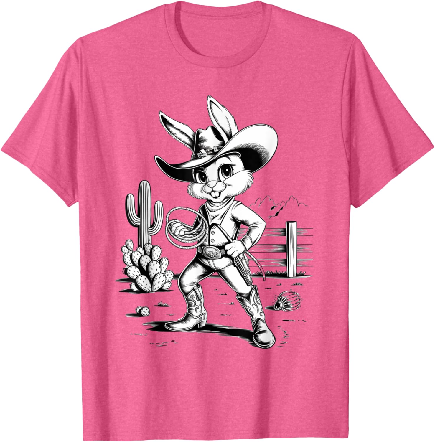 Cowboy Bunny Western Adventure T-Shirt for Fun Desert Inspired Style - 7