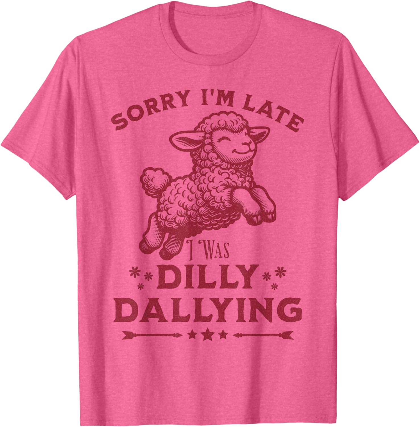Cute Lamb Sorry I'm Late Dilly Dallying Baby T-Shirt for Kids - 5