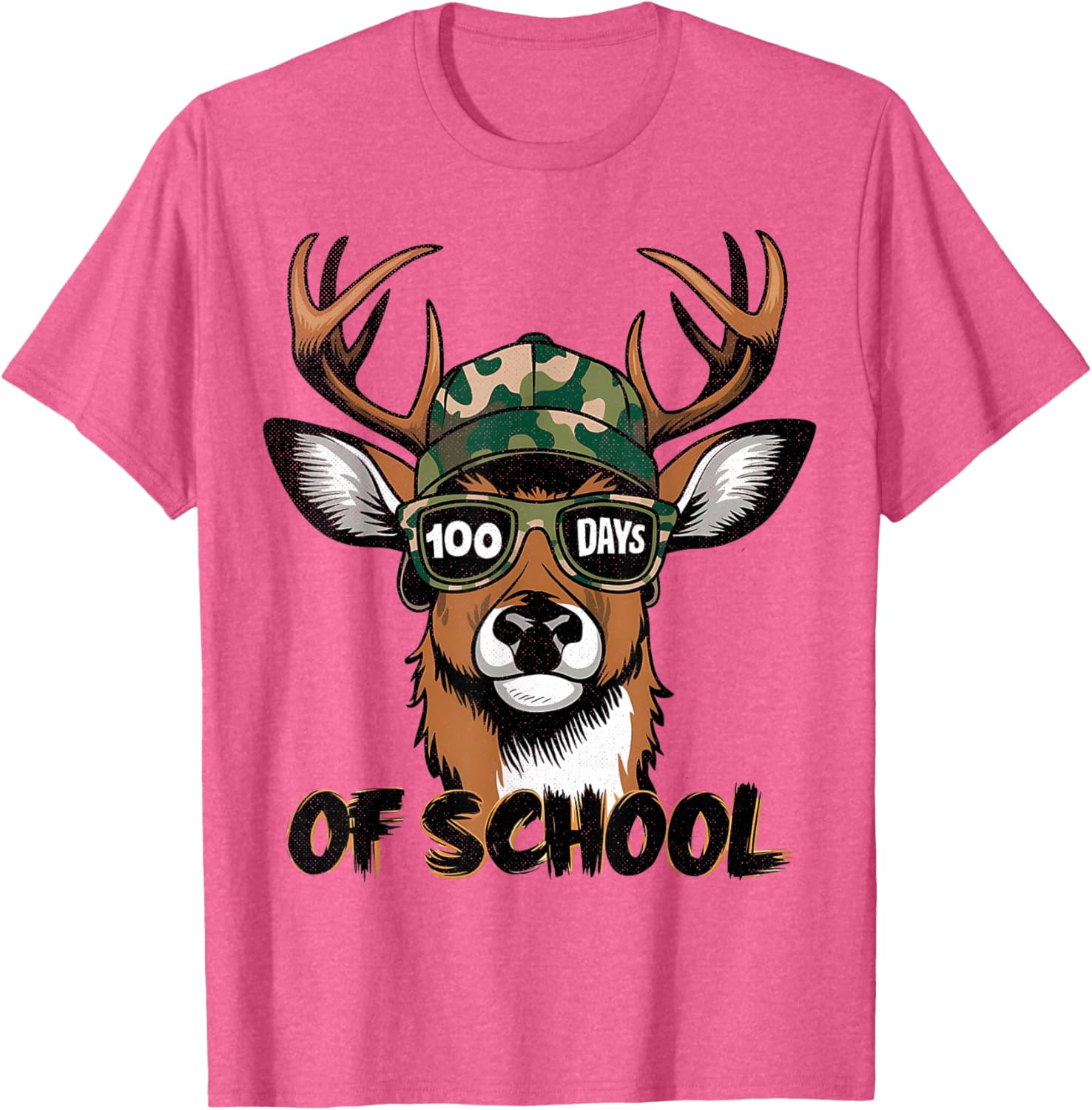 100 Days of School Deer Hunting T-Shirt for Kids Fun and Stylish - 4