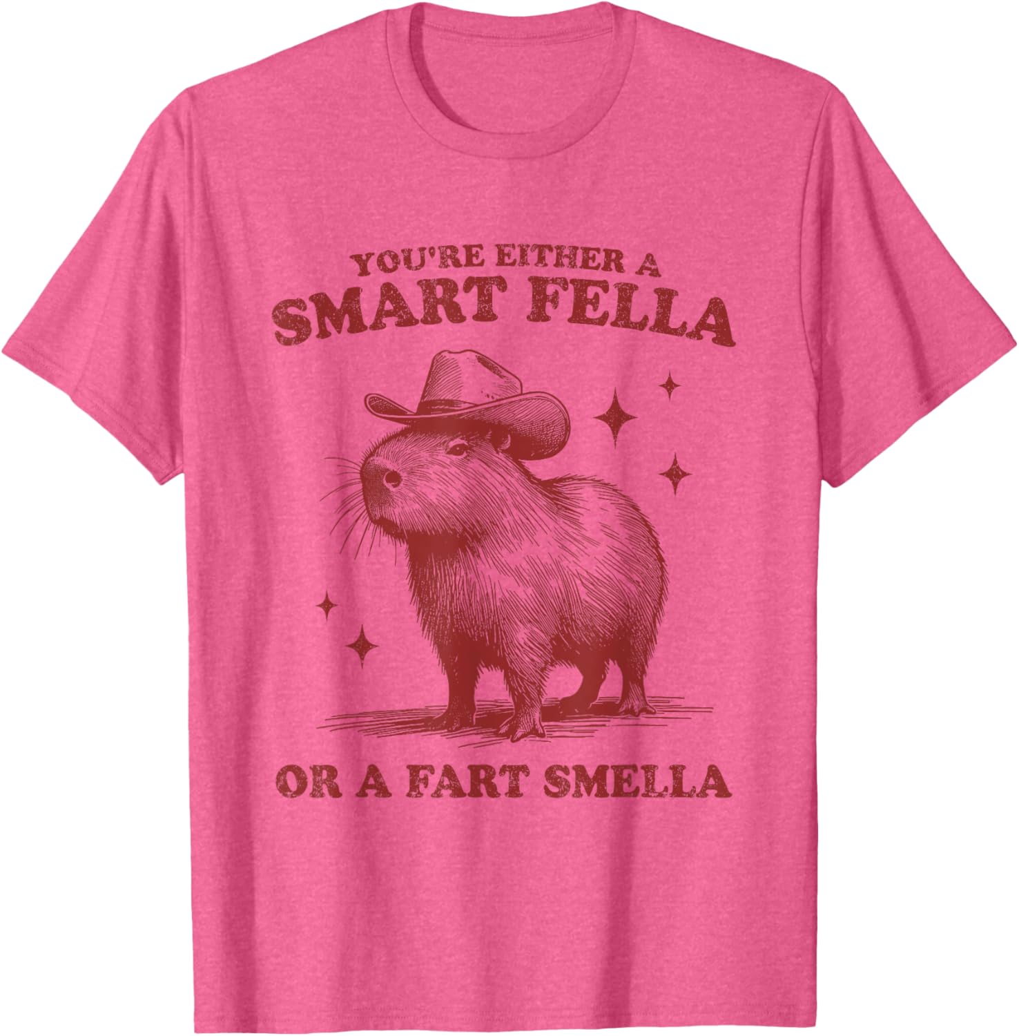 Funny Capybara T-Shirt - You're Either Smart or a Fart Smella Tee - 8