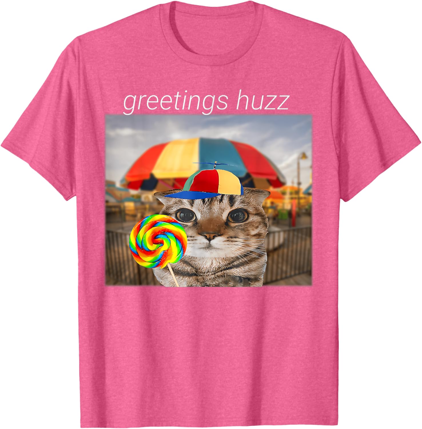 Funny Cat Huzz Meme T-Shirt for Men and Women - Cute Lollipop Design - 10