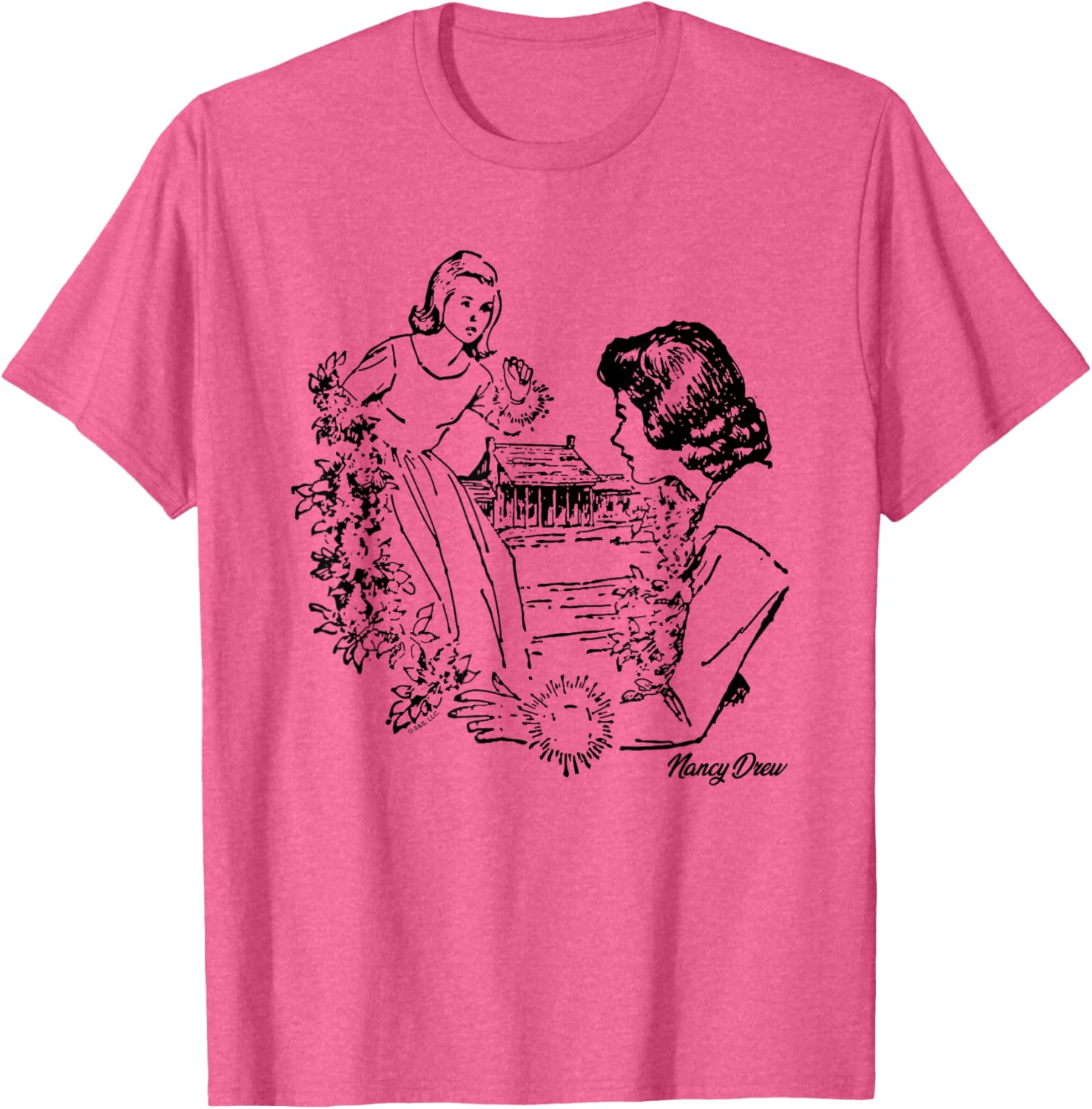 Nancy Drew Garden Illustration T-Shirt - Chic and Stylish Women's Apparel - 6