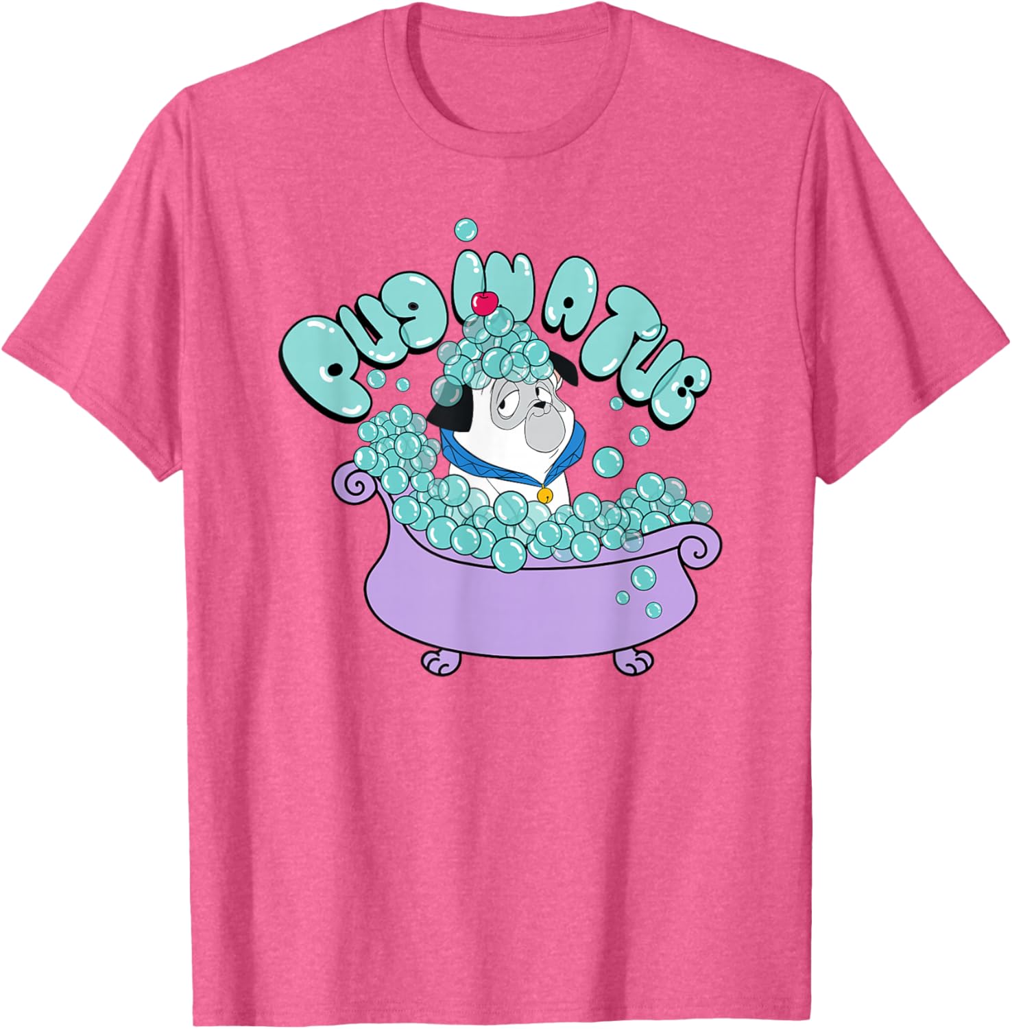 Cute Disney Pocahontas Pug in a Tub Percy Big Chest Logo T-Shirt - 9