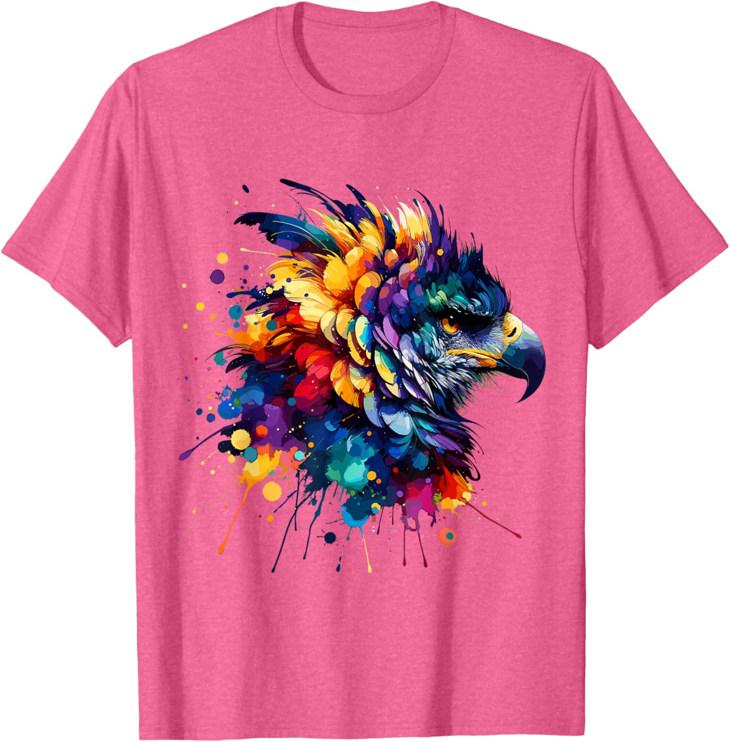 Colorful Harpy Eagle Splash Art T-Shirt for Nature Lovers and Wildlife Fans - 4