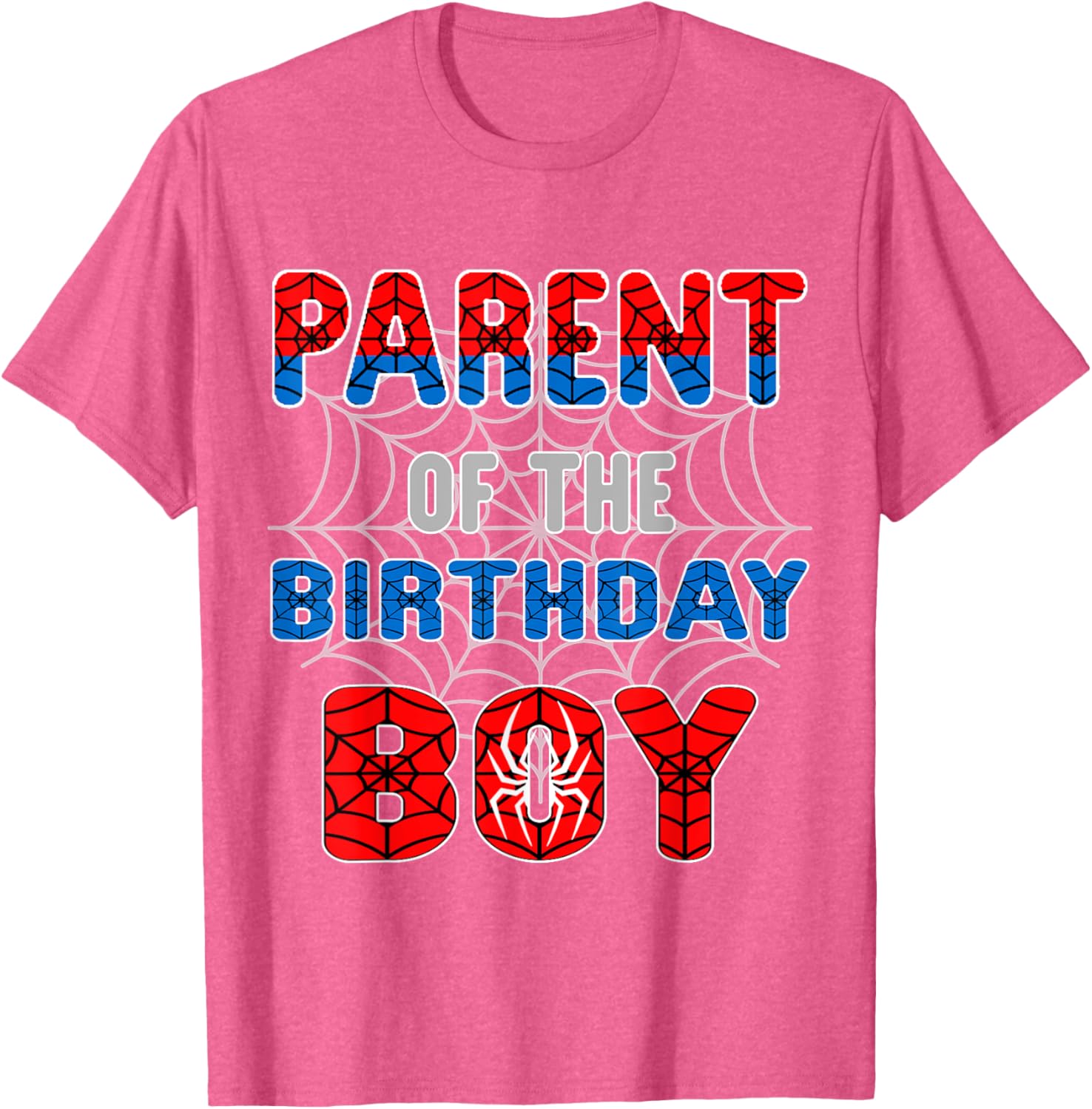 Spider Web Birthday Party T-Shirt for Proud Parents of the Birthday Boy - 2