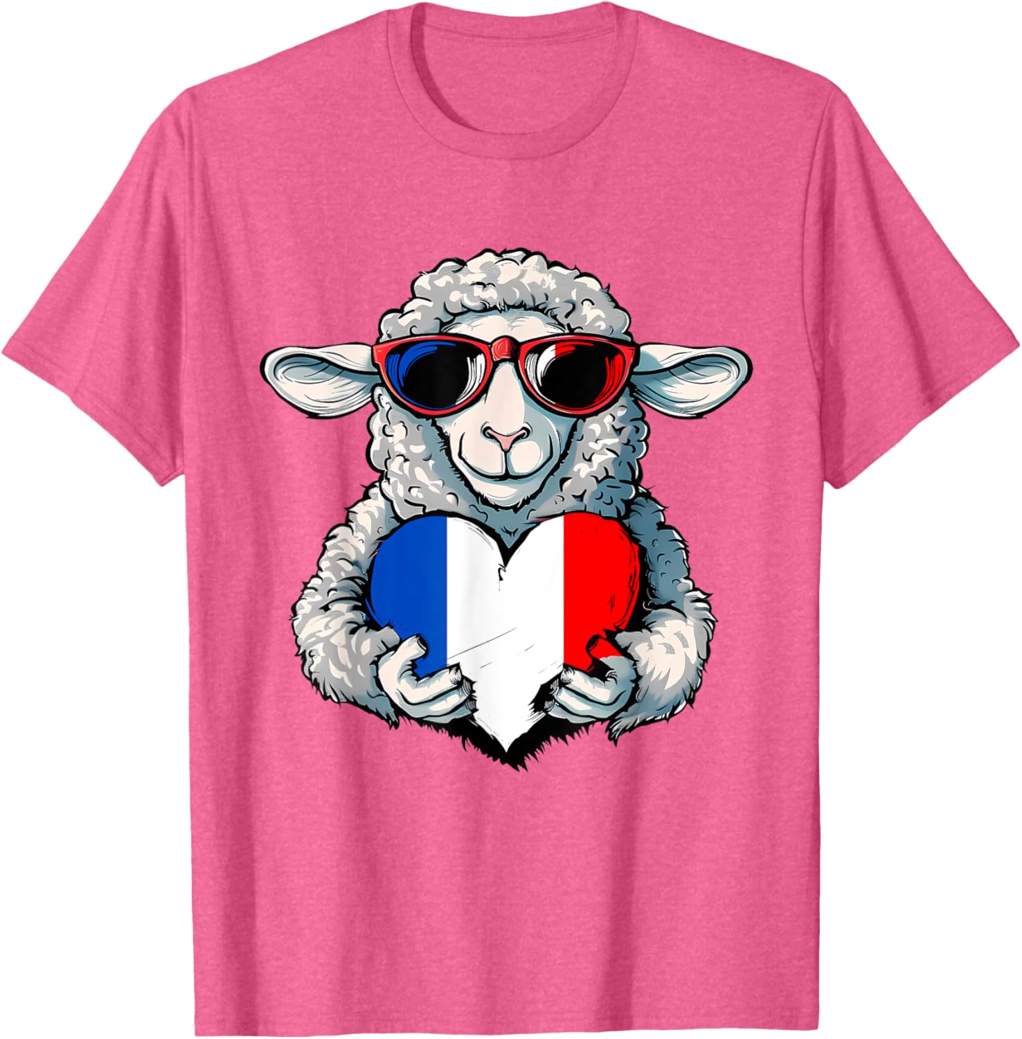 French Pride T-Shirt with France Flag and Sheep Design for Stylish Wear - 15