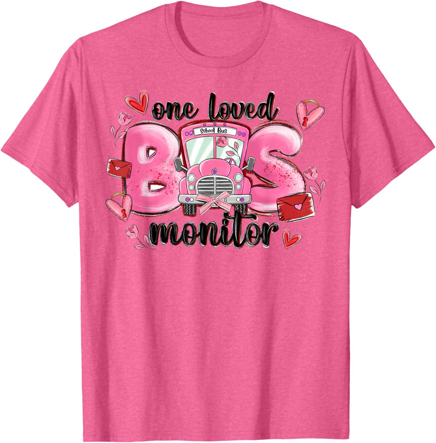 One Loved Bus Monitor Valentine's Day T-Shirt for Kids Gift - 3