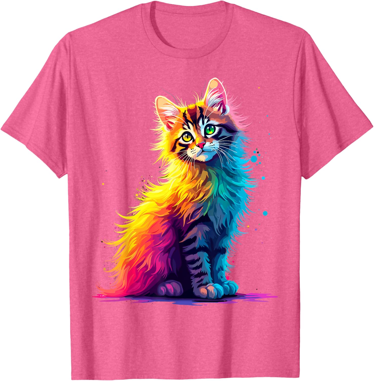 Colorful Cute Kitty T-Shirt for Cat Lovers - Fun Pop Art Design for All Ages - 6